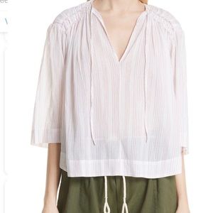 Vince Variegated Stripe Crinkle Cotton top